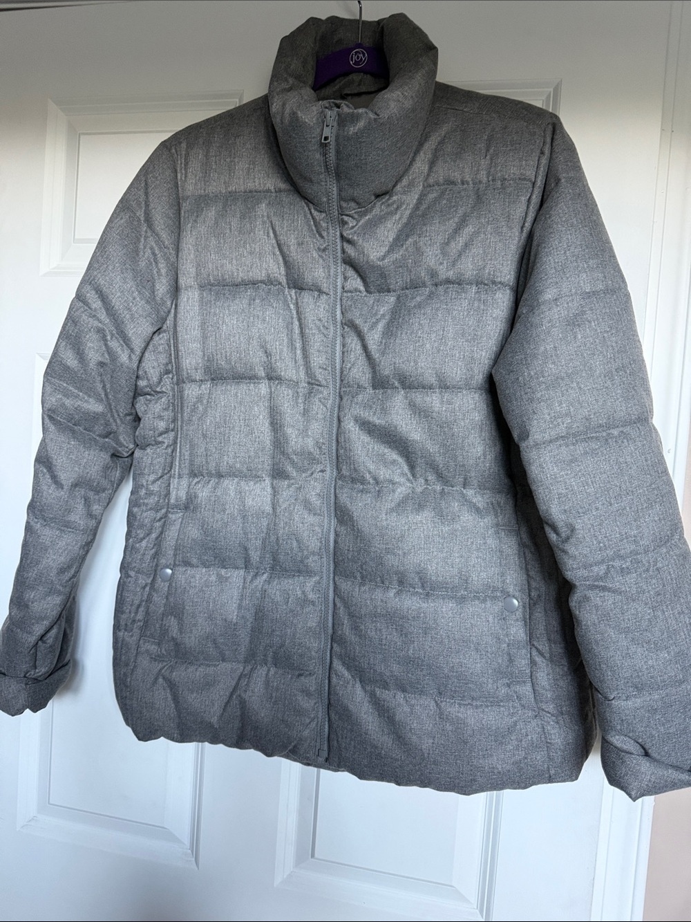Old Navy Heather Gray Quilted Puffer Jacket